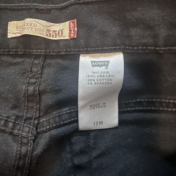 Levi's 550 Relaxed Boot Cut Jeans Sz 12 Medium Women's Misses Black Denim - Picture 9 of 10